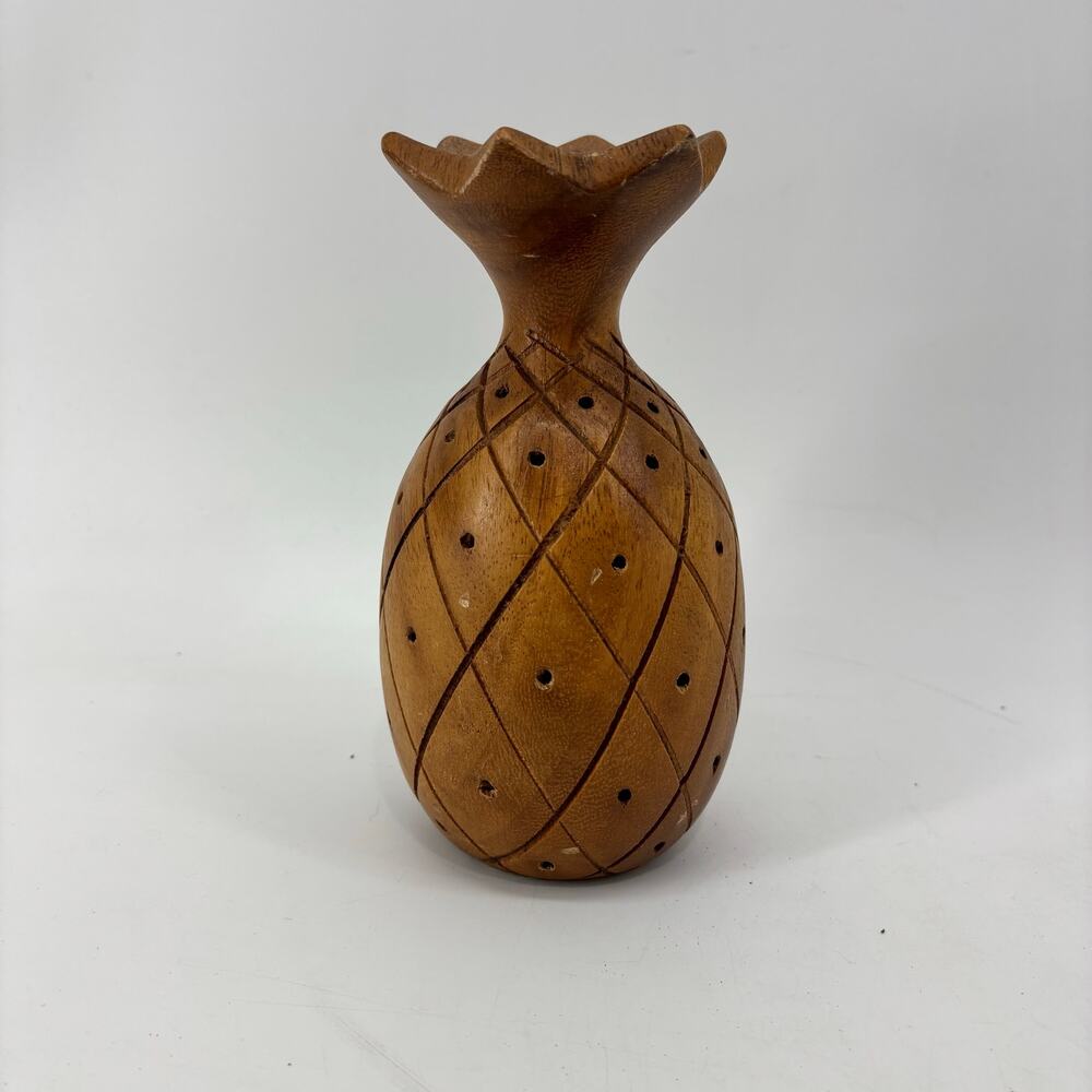 Pineapple 7" Wooden Toothpick Appetizer Holder Tiki Party Luau Wooden Tropical